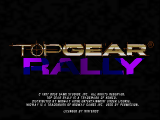 Top Gear Rally (USA) Title Screen
